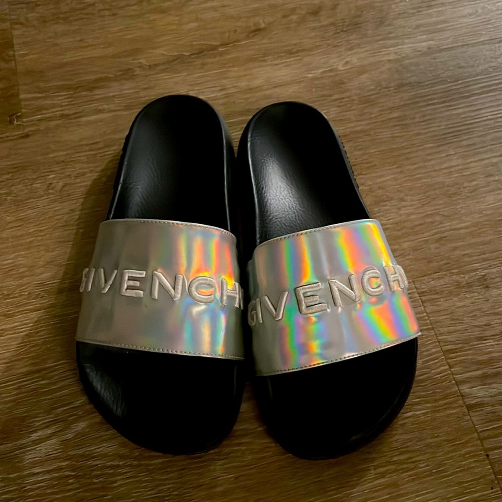Givenchy Silver Slides
